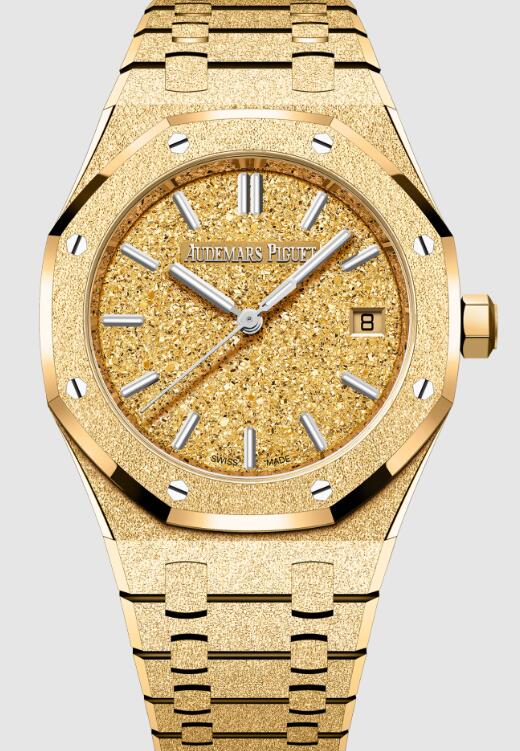 Review 77450BA.GG.1361BA.01 Audemars Piguet Royal Oak Selfwinding 34 Frosted Yellow Gold replica watch - Click Image to Close